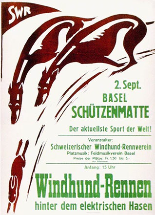 Monogramm F.S. - Windhund-Rennen