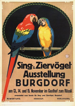 Monogramm F.F. - Ziervögel-Ausstellung